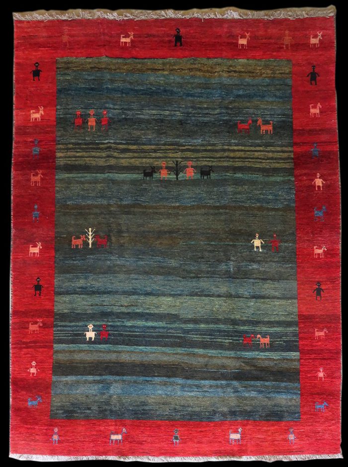 beautiful example of a nomadic tribal hand knotted rug.