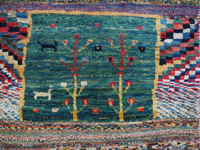 Hand Made Vintage Gabbeh Rug made of fine wool