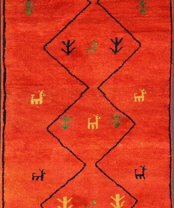 Hand-knotted Gabbeh runner area rug