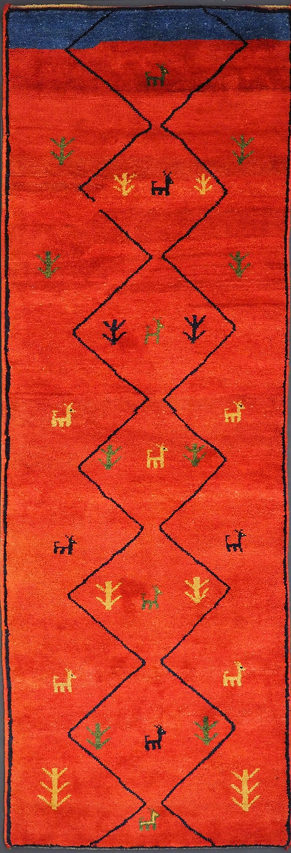 Hand-knotted Gabbeh runner area rug